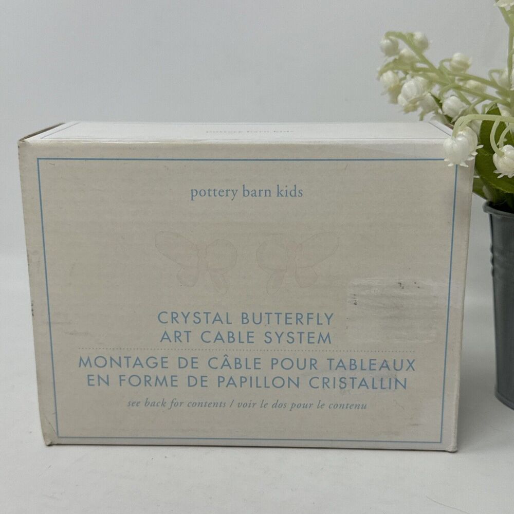 NEW Pottery Barn Kids PINK Crystal Butterfly Art Cable System